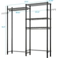 thumbnail image 3 of Portable Metal Storage Closet with Adjustable Shelves and Hanging Rod for Laundry Room, Bathroom, Bedroom - Heavy Duty Wire Garment Rack Organizer for Clothes, Shoes, Towels, 3 of 6