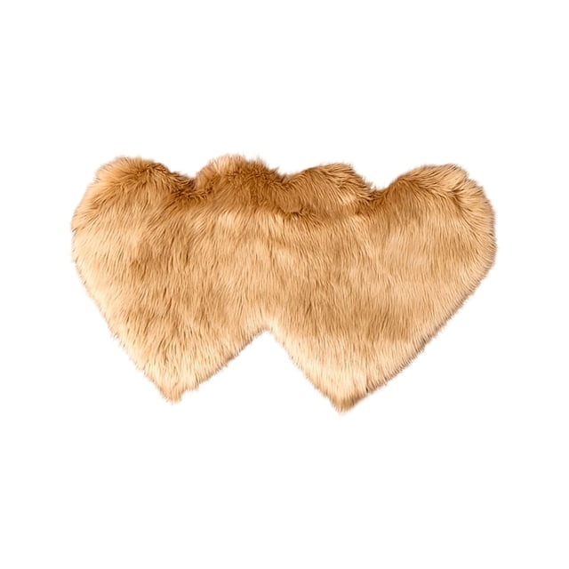 Heart Shaped Washable Polyester Rug For Bedroom And Living Room 27.55 in x 13.77 in Non Slip Backing