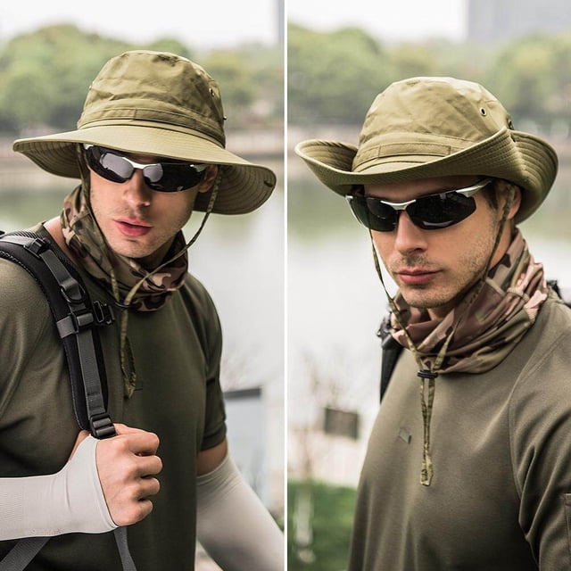 Sombrero de pescador con protección UV para hombre, sombrero para el sol, sombrero de pescador, sombrero de paja para exteriores, para pescar y cazar