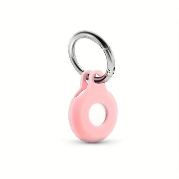 AirTag case key fob, silicone pendant with keychain hook, safety anti-lost, portable