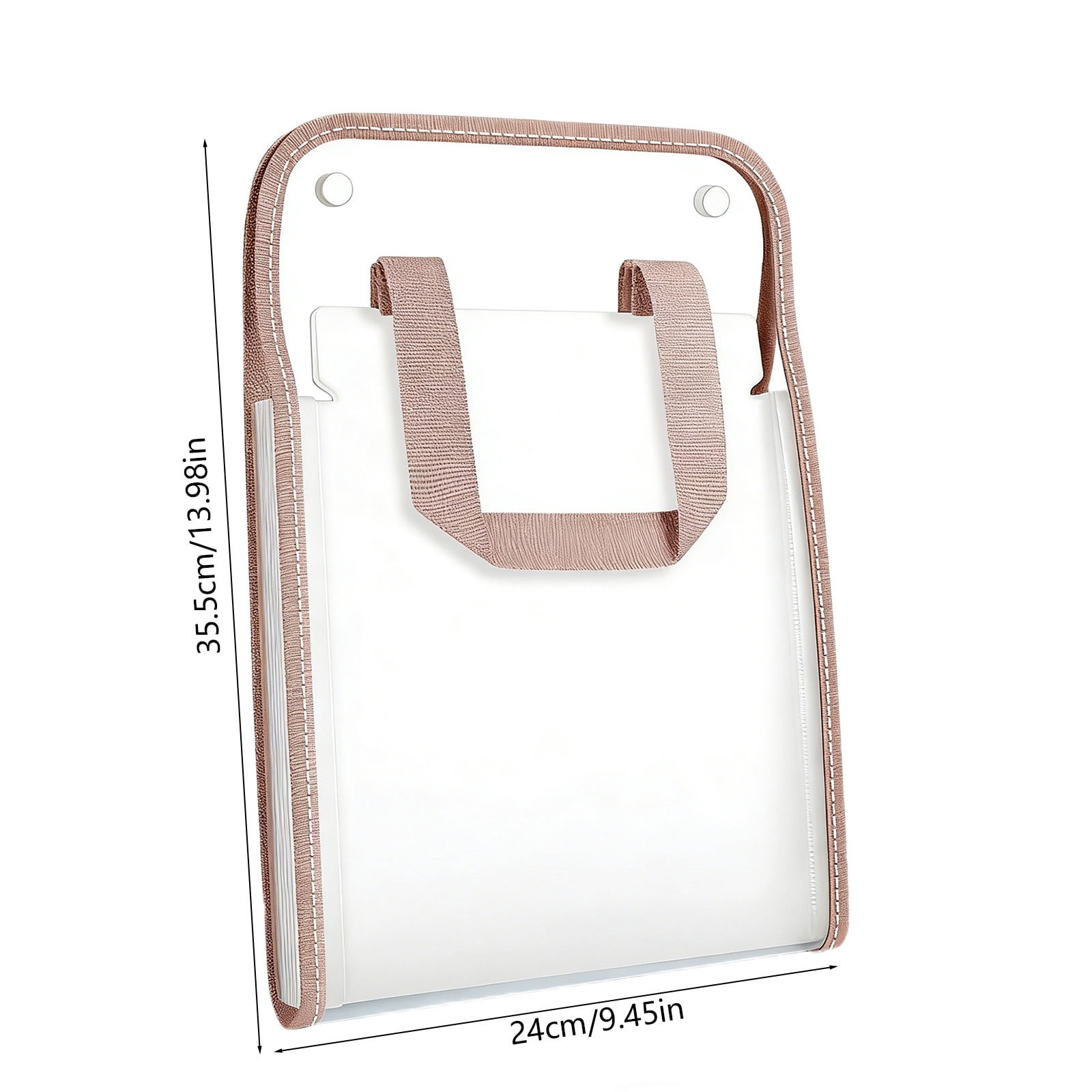 Accordion File Organizer with 13 Pockets for Documents, Expandable PVC Folder for School Papers, Office Files, and Exam Storage, Pink, by IHXORA