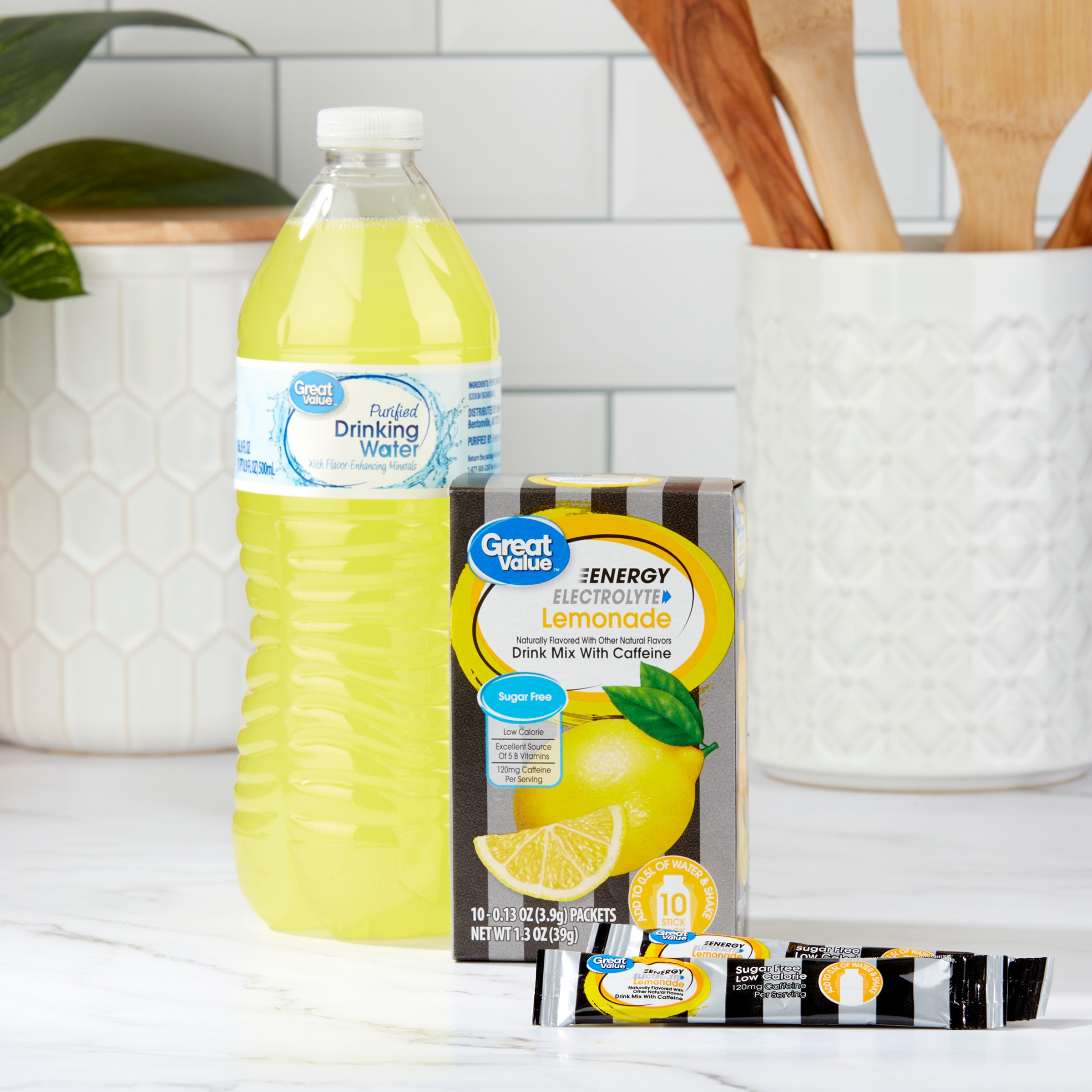 Buy Great Value Lemonade Drink Mix, 0.13 oz, 10 Count Online at