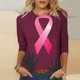 thumbnail image 1 of Fiudx Ofertas Flash Del Día Camiseta Estampada a La Moda para Mujer, Blusa de Mangas 3/4, Tops Informales con Cuello Redondo, 1 of 5