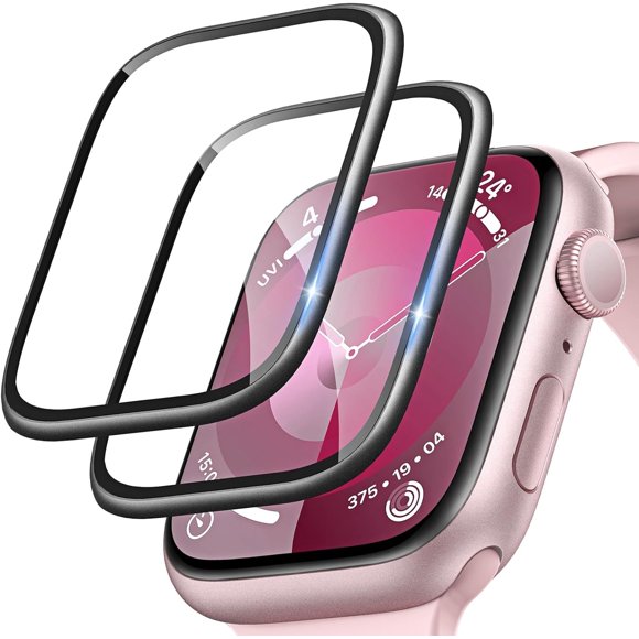 KOMI 2 Pack Tempered Glass for Apple Watch Series 9/8/7 41mm Screen Protector -[Anti Scratch+0 Bubble] 3D Full Coverage HD Film for iWatch 41mm Transparent