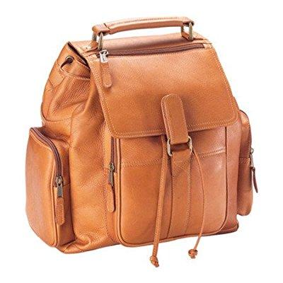 tan leather laptop backpack