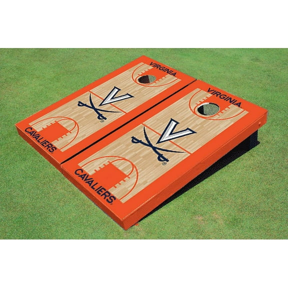 University of Virginia Orange Matching Basketball Court Custom Cornhole Board