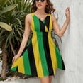 thumbnail image 3 of Black Yellow Green Stripes Sundress Sleeveless Dress Summer Women Clothes Dress for Women Dresses, 3 of 7