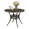 thumbnail image 2 of Hassch Patio Bistro Table - 35.43" Round Cast Aluminum Outdoor Dining Table with Umbrella Hole, Easy Clean & Assemble - Bronze, 2 of 10