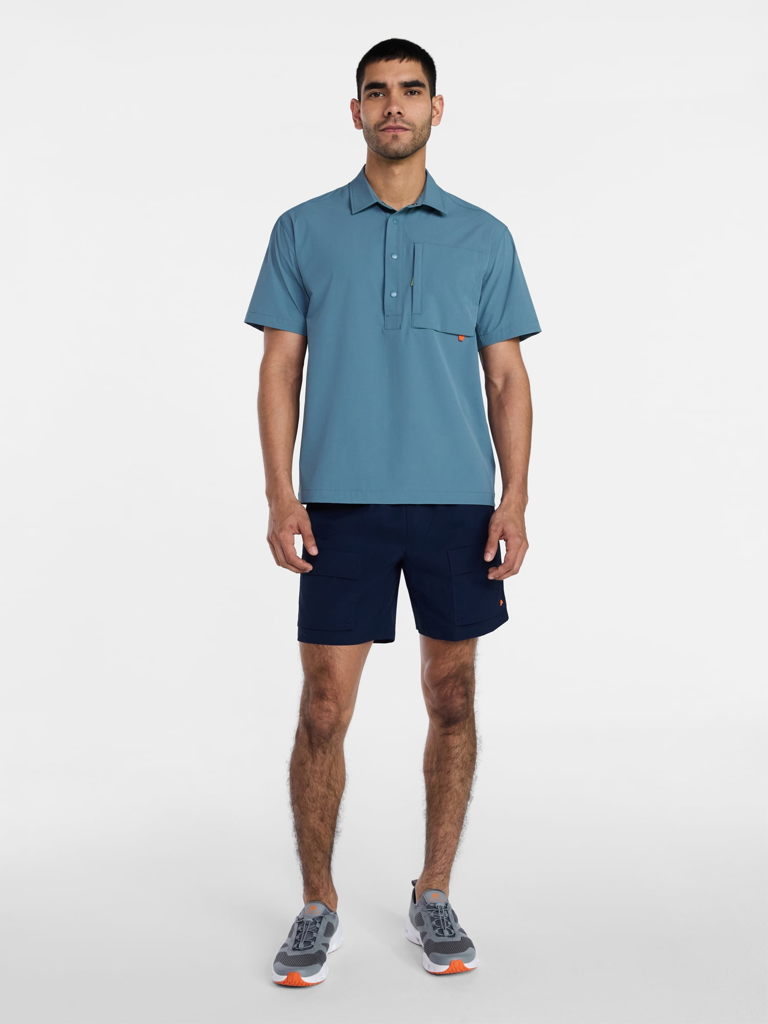 Ozark Trail Men's Popover Shirt with Short Sleeves, Sizes S-3XL