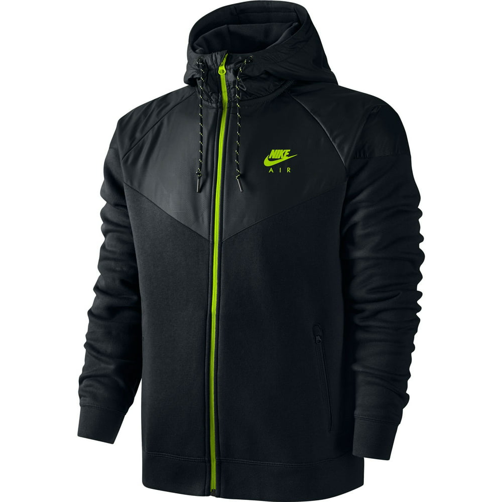 Nike - Nike Hybrid Fleece Men's Windrunner Jacket Black/Volt 688773-010 ...