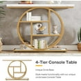 thumbnail image 7 of Finmind 41.3" Console Table, Modern 4-Tier Sofa Table Entryway Table with Circle Base, 7 of 7
