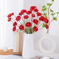 thumbnail image 4 of Artificial Ranunculus Flowers Persian Buttercup,4 Heads Vintage Long Stems Flowers for Home Wedding Decoration Bride Bouquet Rose for Flowers Crafts Floral Arrangement （Red）, 4 of 7