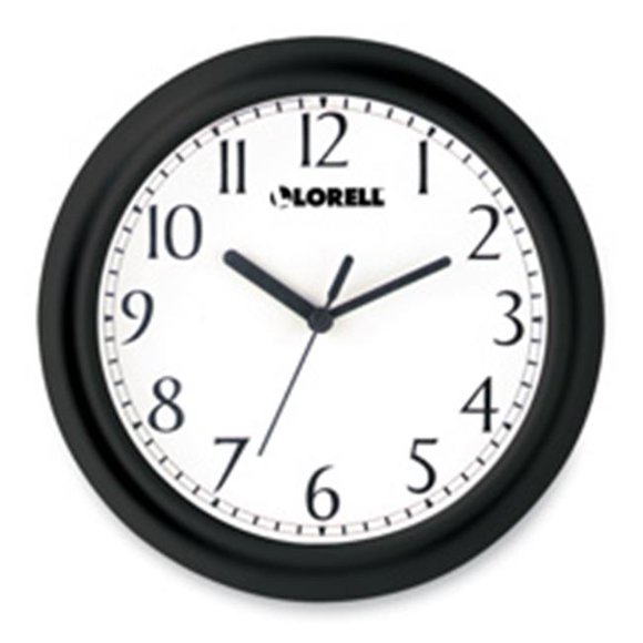Wall Clock - 9 Po.- Chiffres Arabes - Cadran Blanc-Monture Noire