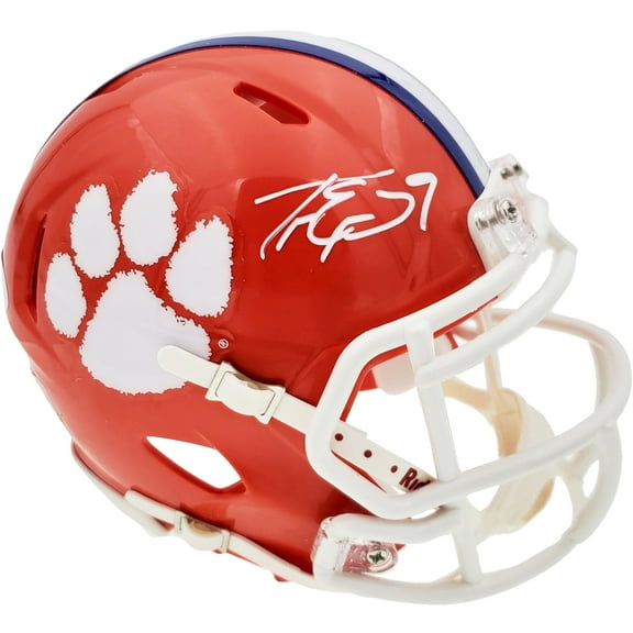 Travis Etienne Autographed Clemson Tigers Orange Replica Speed Mini Helmet Beckett BAS 193989