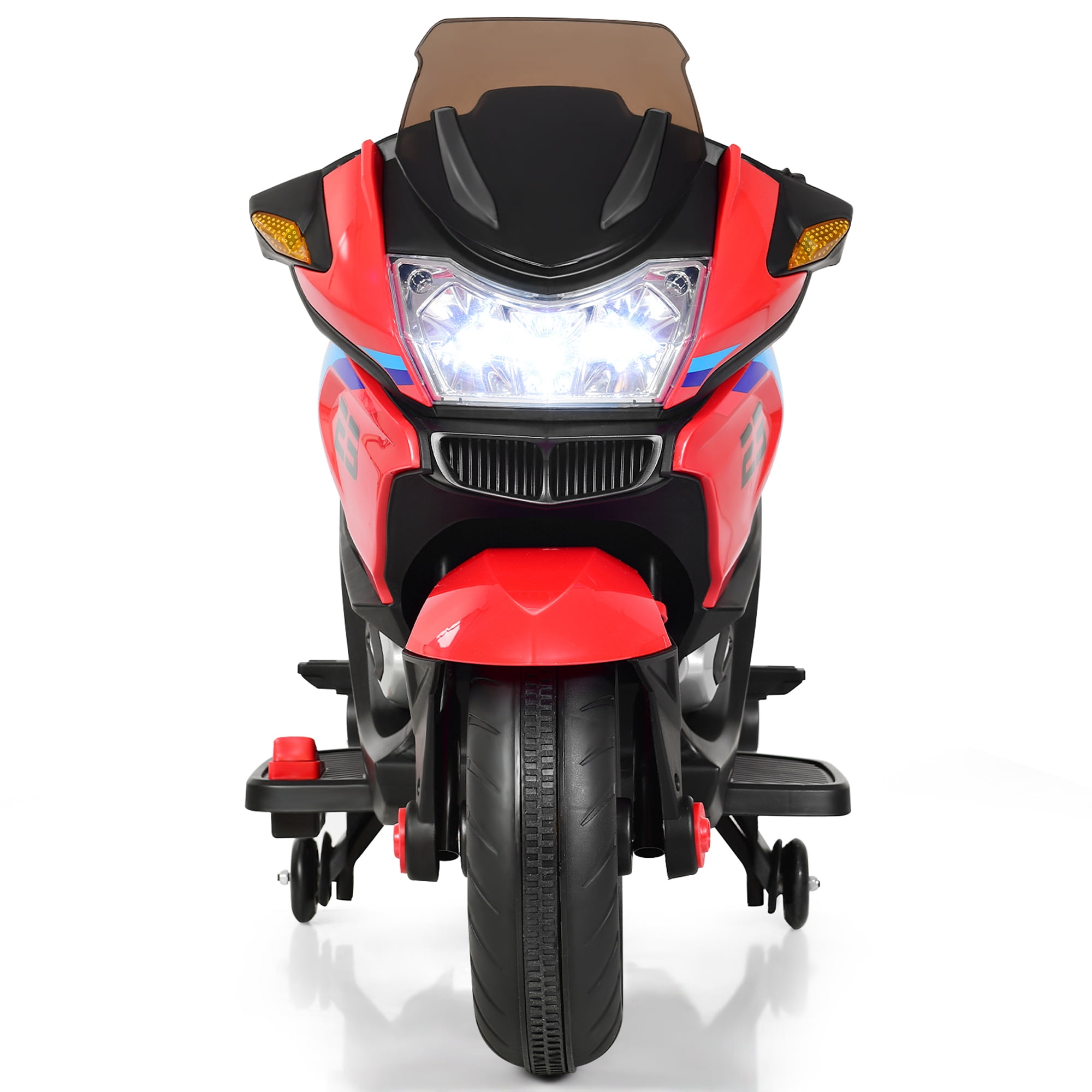 Gymax 12V Electric Kids Ride On Motorcycle w/ Training Wheels Red