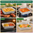 8x8 Inch Square Disposable Aluminum Foil Baking Pans with Lids, 60 Pack ...