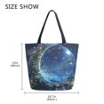 thumbnail image 5 of FORMRS Womens Canvas Tote Bag with Zipper Inner Pocket Shoulder Handbag, Floral Occean, 5 of 7