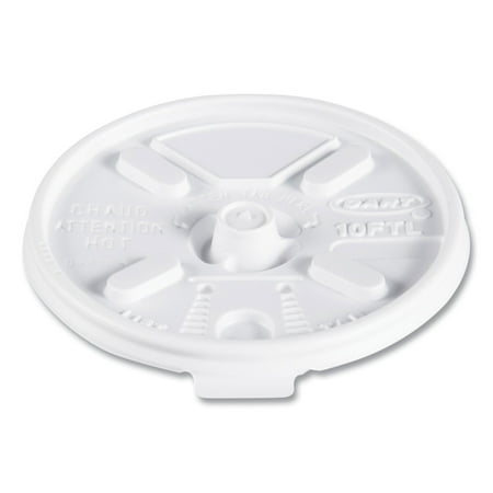 Dart Lift n  Lock Plastic Hot Cup Lids  Fits 10 oz Cups  White  1 000/Carton