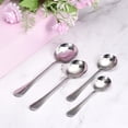 thumbnail image 4 of 6uds Inoxidable Acero Sopa Cuchara 5.1 Pulgada Té Cucharas Redondas Cena Cucharas Postre Cuchara para Cena Caldo Café Sopa, Plata, 4 of 7
