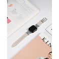 thumbnail image 3 of Wearlizer Leather Band Compatible with Apple Watch Band Women 42mm 44mm 45mm 49mm(Ultra), Dressy Leather Strap with D-Shape Metal Buckle for iWatch Bands Series 8 SE 7 6 5 4 3 2 1, 3 of 7