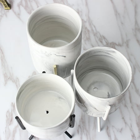 garden ceramic pot plant planting holder basket metal flower