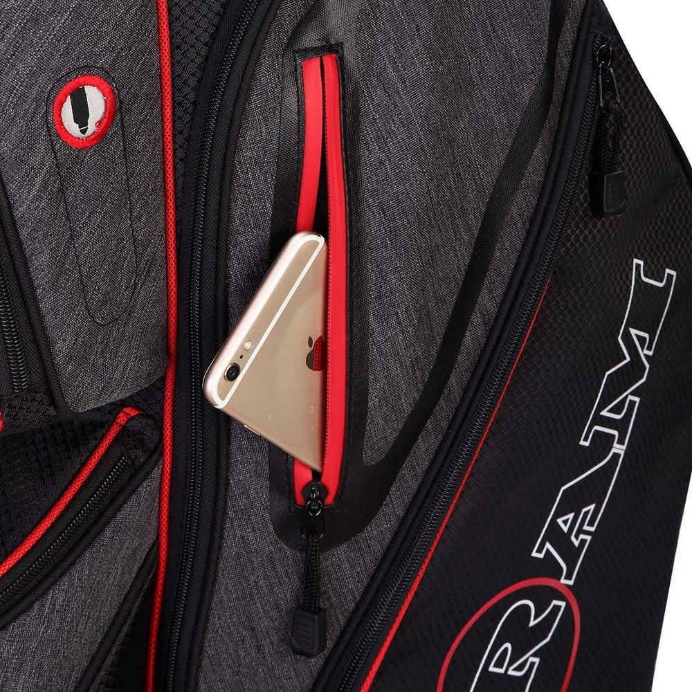 Ram Golf Tour Cart Golf Bags for Men with 14 Way Dividers Top Black, Red