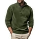 thumbnail image 1 of Blusa y camisa de manga larga con cuello alto para hombre, informal, de color liso, con cremallera, de poliéster, 1 of 6