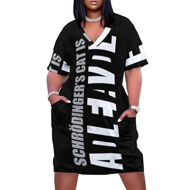 Schr?dinger-vestido holgado con bolsillos para mujer ropa de verano para mujer