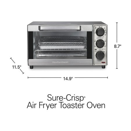 Hamilton Beach - Sure-Crisp 4-Slice Air Fryer Toaster Oven - STAINLESS STEEL