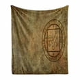 thumbnail image 1 of Occult Soft Flannel Fleece Throw Blanket, Textured Mystic Occult Sigil Seal over Distressed Old Background Design Print, Cozy Plush for Indoor and Outdoor Use, 50" x 60", Tan, by Ambesonne, 1 of 6