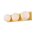 thumbnail image 6 of Living District Jaylin 3-Light Iron & Glass Bath Sconce in Brass/Frosted White, 6 of 6