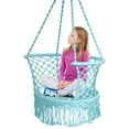 thumbnail image 1 of Costway Hanging Hammock Chair Cotton Rope Macrame Swing Indoor Outdoor Turquoise, 1 of 10