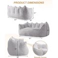 thumbnail image 3 of Oversized Bean Bag Chair Sofa with Foam Filled, Giant Two-Seater Bean Bag Sofa for Adults Teens, Floor Loveseat Faux Fur Beanbag Couch for Reading Gaming in Living Room, 3 of 7