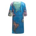 thumbnail image 4 of FcBaudy Robe à Manches Courtes à Col en V Longueur Genou, Robes d'Été pour Femmes, Robes pour Femmes Robe d'Été Imprimée Décontractée à Col en V pour Dames Robe de Plage à Manches Courtes Robe pour Femme, 4 of 6