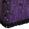 thumbnail image 5 of Corset Top Bustiers for Women Lace Up Ovebust Victorian Corset Plus Size Vintage Corsets Black Purple 4XL, 5 of 6