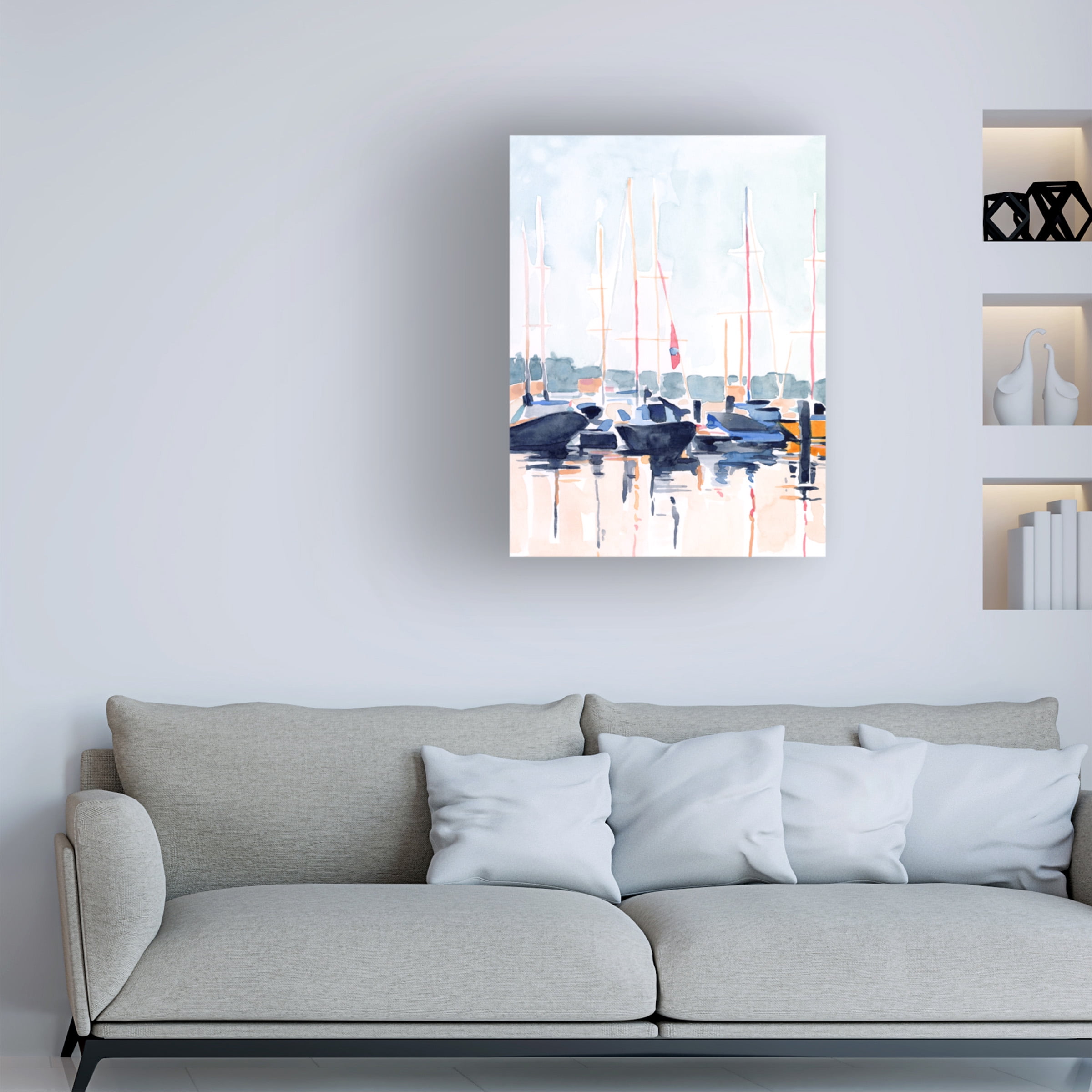 Emma Scarvey 'Watercolor Boat Club II' Canvas Art