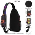 thumbnail image 3 of Sling Backpack,Rainbow Halloween Pumpkins Pattern Crossbody Bag with Water Bottle Holder,Waterproof Sling Bag for Men/Women with Chest Phone Holder for Hiking,Travel, 3 of 6