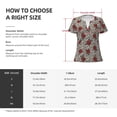 thumbnail image 4 of Goofa Leopard Print Rose Pattern Womens Deep V Neck Low Cut Tops Casual Summer Short Sleeve Ribbed Knit T-Shirts-Medium, 4 of 5