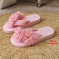 thumbnail image 5 of BRICH Flip Flops for Women Flower Dressy Wedges Platform Flat Sandals Open Toe Summer Beach Slides Comfortable Outdoor Boho Shoes Pink 9, 5 of 9