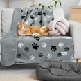 thumbnail image 6 of PetAmi Waterproof Dog Blanket For Large Giant Dogs, Pee Proof Pet Blanket Sherpa Fleece Crate Cover, Reversible Cat Throw Bed Kennel Protector, Soft Plush Washable Pad (Queen 90x90, Paw Print Gray), 6 of 7