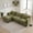 Green, variant on 107.87" Chenille Sofa Set, Modern, 3-Seat Couch with Ottoman, Built-in USB Ports and Side Pockets for Living Room, Black