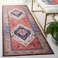 thumbnail image 3 of SAFAVIEH Tucson Barrfind Traditional Machine Washable Runner, 2'6" x 8', Rust/Blue, 3 of 9
