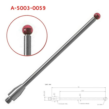 

Clupup CMM Touch Probe M3 Thread Probe Stylus 3mm Ball Tips 50mm Long A-5003-0059