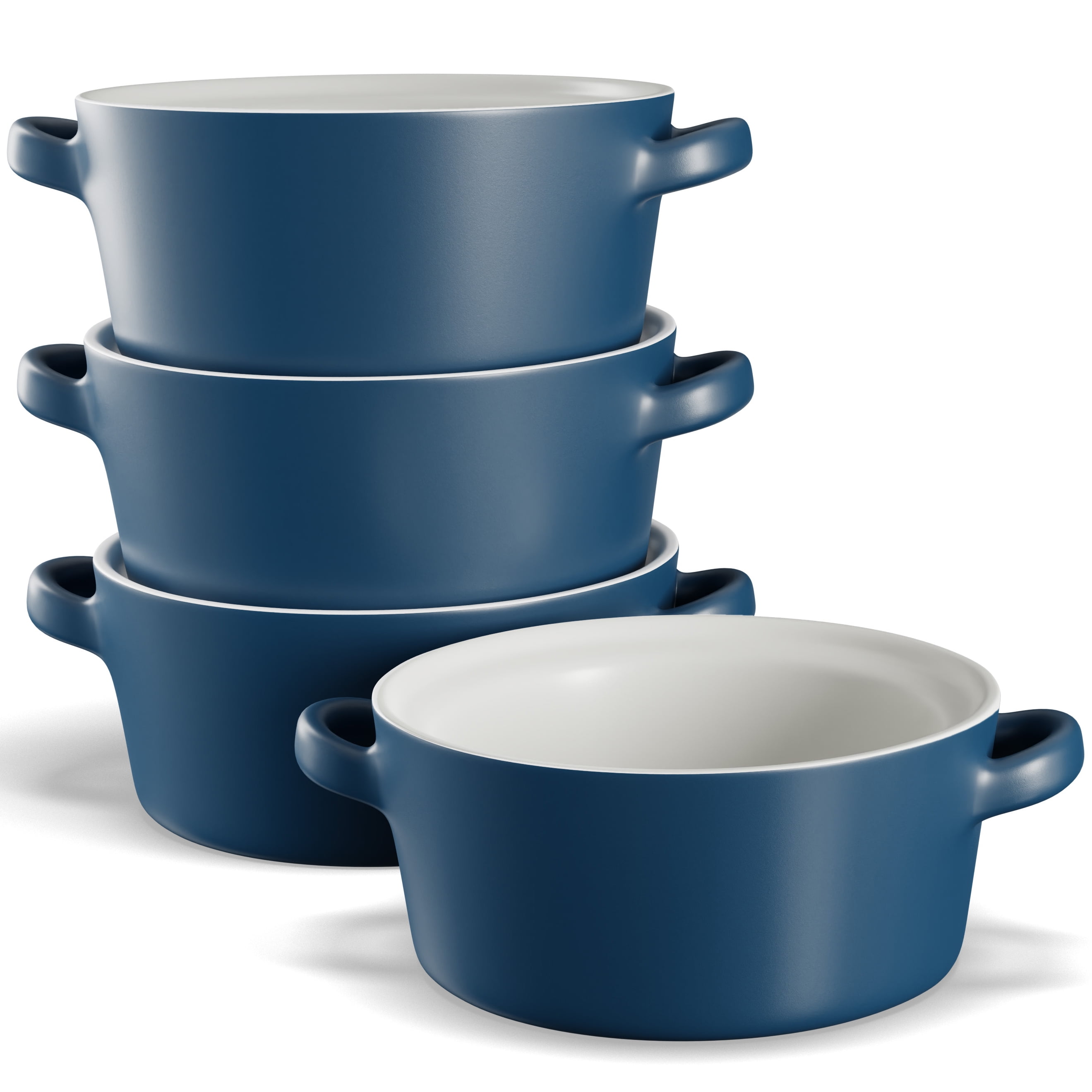 Kook Soup Crocks, Ceramic Stackable Bowls, Set of 4