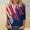 Red-C, variant on Women's Independence Day Star & Stripes Print 3/4 Sleeve Crew Neck T-Shirt Casual Patriotic Top Navy-F L(L)