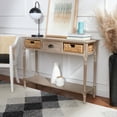 thumbnail image 3 of SAFAVIEH Christa Contemporary Console w/ Two Baskets, Vintage White, 3 of 15