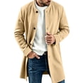 thumbnail image 2 of Miqool Men's Trench Coat Pea Coat Winter Business Long Jacket Overcoat with Pockets Knit Outerwear Long Sleeve S-3XL, 2 of 8