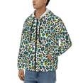 thumbnail image 3 of Kdxio Green Leopard Print Men Hoodies Casual Hoodies for Men with Zip Pockets Full Zip Long Sleeve Sweatshirt Sports Hooded Jacket-Small, 3 of 5