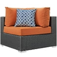 thumbnail image 4 of Modern Contemporary Urban Design Outdoor Patio Balcony Ten PCS Sectional Sofa Set, Orange, Rattan, 4 of 7