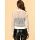 thumbnail image 5 of Chaqueta de Bombardero Allegra K Transparente de Manga Larga Ligera con cremallera Blanco XL, 5 of 5